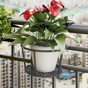 3 pics product combo Offer Balcony Hanging Metal Flower Pot Holder – Iron Round Plant Stand