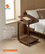 Premium Adjustable Wooden Laptop & Side Table - বেডসাইড ল্যাপটপ টেবিল - Image 2