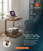 Premium Adjustable Wooden Laptop & Side Table - বেডসাইড ল্যাপটপ টেবিল - Image 4