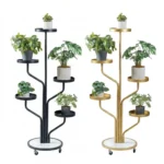 Tree Style Plant Stand – Multi-Level Indoor Plant Rack (Gold & Black) গাছের ডাল ডিজাইনের মাল্টি-লেভেল ইনডোর প্ল্যান্ট স্ট্যাড