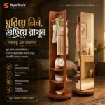 Smart Dressing Mirror Wardrobe Stand Mirror + Wardrobe একসাথে | Premium Lacquer Finish - Image 2