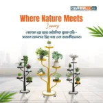 Tree Style Plant Stand – Multi-Level Indoor Plant Rack (Gold & Black) গাছের ডাল ডিজাইনের মাল্টি-লেভেল ইনডোর প্ল্যান্ট স্ট্যাড - Image 7