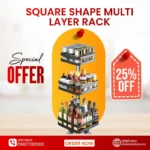 Premium 360° Rotating Spice Rack – Multi-Layer Round & Square Design - Image 2