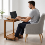 Premium Adjustable Wooden Laptop & Side Table - বেডসাইড ল্যাপটপ টেবিল - Image 2