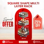 Premium 360° Rotating Spice Rack – Multi-Layer Round & Square Design