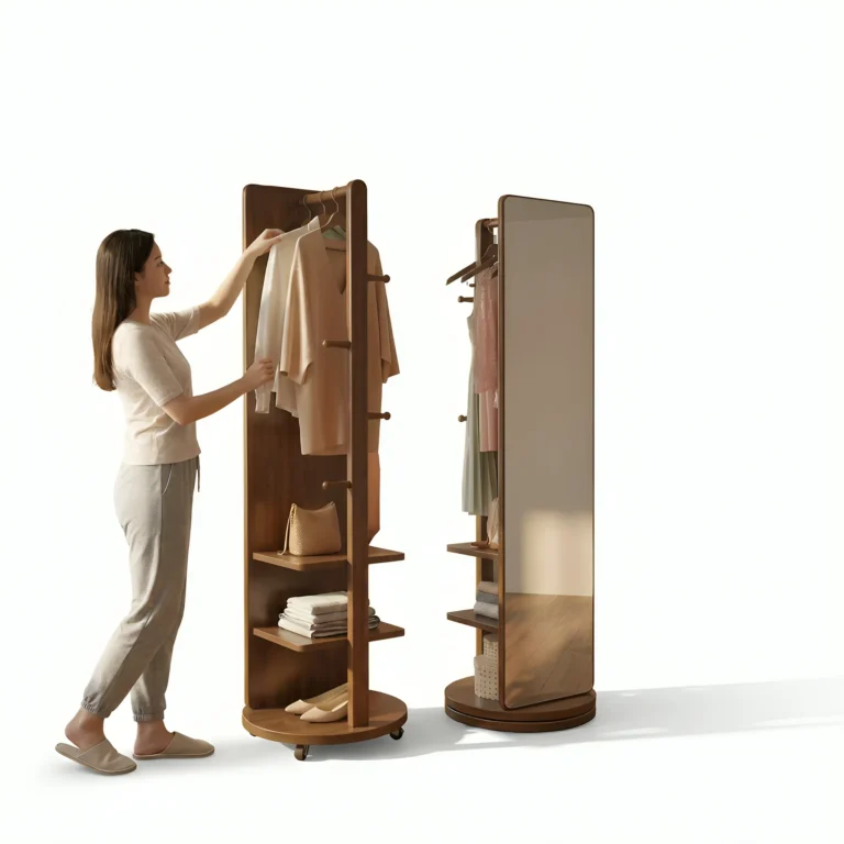 Smart Dressing Mirror Wardrobe Stand Mirror + Wardrobe একসাথে | Premium Lacquer Finish