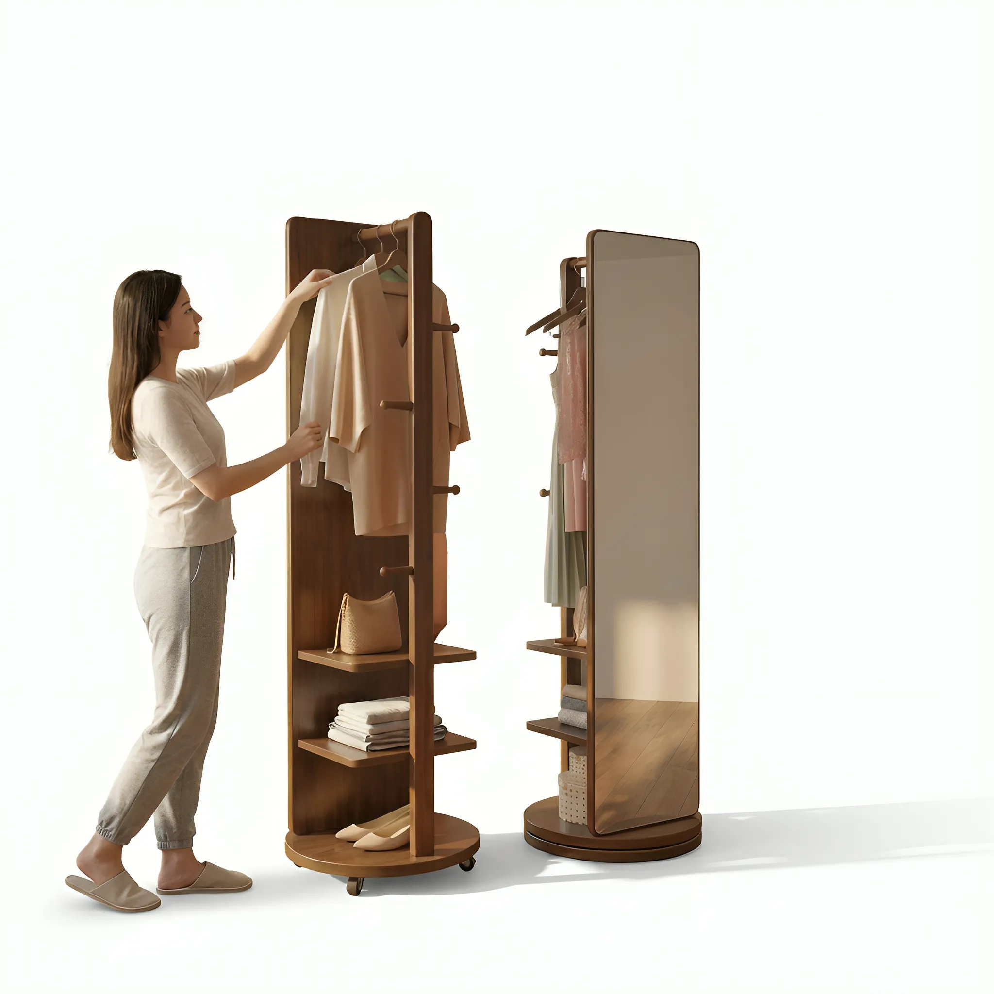 Smart Dressing Mirror Wardrobe Stand Mirror + Wardrobe একসাথে | Premium Lacquer Finish