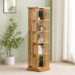 360° Rotating Wooden Bookshelf – Smart Space-Saving Storage - Image 2